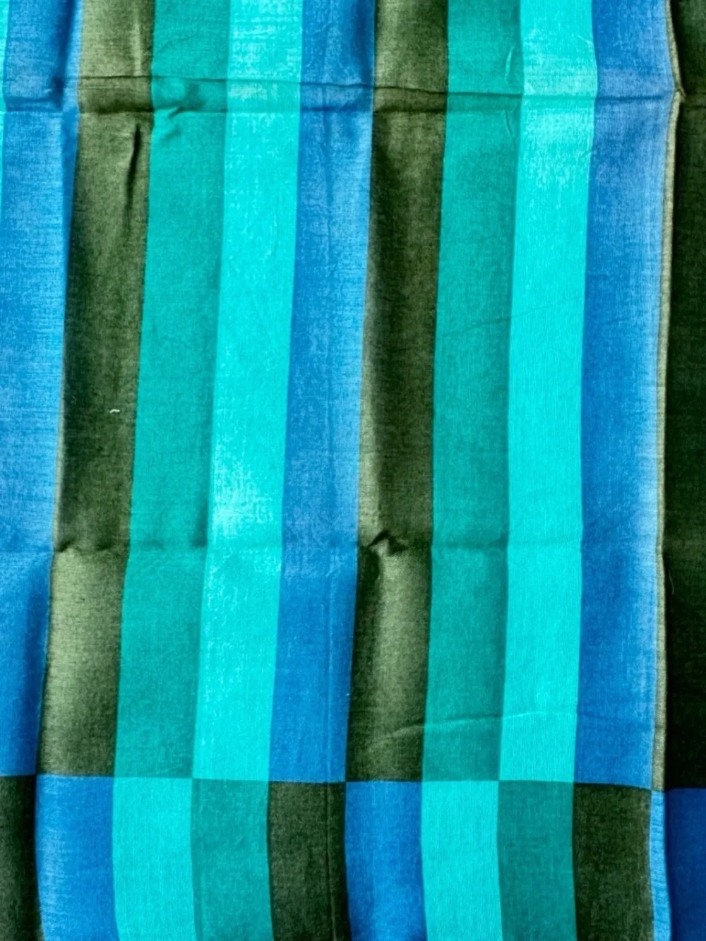 Vintage Yves Saint Laurent Green Handkerchief Geometric Scarf Neckerchief 17.5